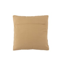Coussin carré avec lignes en coton marron et ocre 45x45cm - Coussin d'extérieur