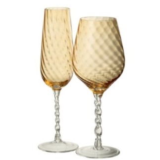 Taça de champanhe em vidro caramelo 5x25 cm