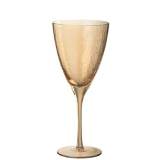 Verre à vin en verre doré 9,8x7,5x23,4 cm