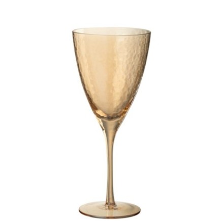 Copo de vinho em vidro dourado 9,8 x 7,5 x 23,4 cm