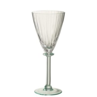 Bicchiere da vino in vetro trasparente e verde chiaro, 8,5 x 23 x 9,5 cm