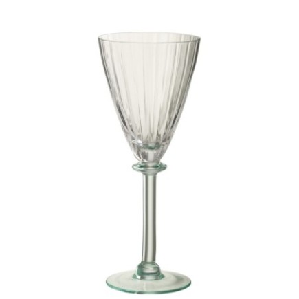 Verre à vin en verre transparent et vert clair 8,5x23x9,5 cm