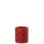 Portavelas de cristal rojo, 7,5 x 7,5 x 9 cm