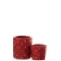Castiçal de vidro vermelho 7,5 x 7,5 x 9 cm Castiçal de vidro vermelho 7,5 x 7,5 x 9 cm