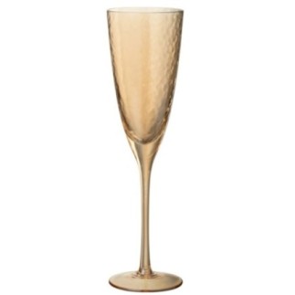 Flûte à champagne en verre doré 7x7x26 cm
