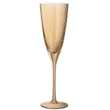 Flûte à champagne en verre doré 7x7x26 cm