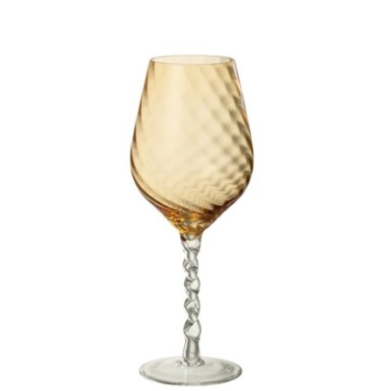 Copo de vinho em vidro caramelo 22,5 x 6,5 cm