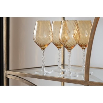 Verre à vin en verre caramel 22,5x6,5 cm