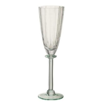 Flûte à champagne en verre transparent et vert 25x7 cm