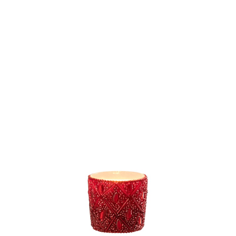 Castiçal de vidro vermelho 6x6x6 cm Castiçal de vidro vermelho 6x6x6 cm