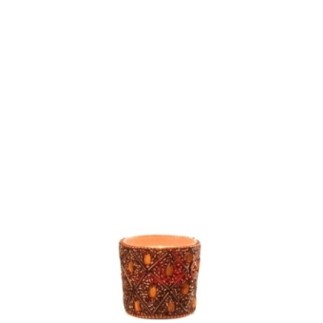 Portacandela in vetro marrone scuro e marrone, 6x6x6 cm