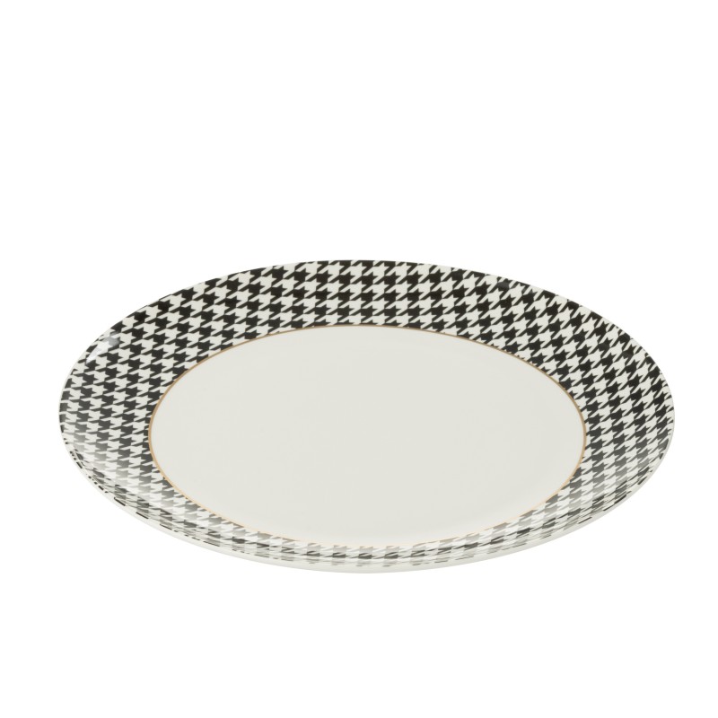 Plato de porcelana blanca y negra, 27 x 27 x 2,5 cm Plato de porcelana blanca y negra, 27 x 27 x 2,5 cm