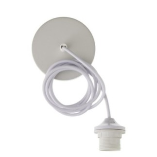 Porte-ampoule en jute blanc 200x12x12 cm