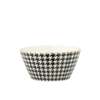 Ciotola in porcellana bianca e nera 13,9 x 10,3 x 7,6 cm