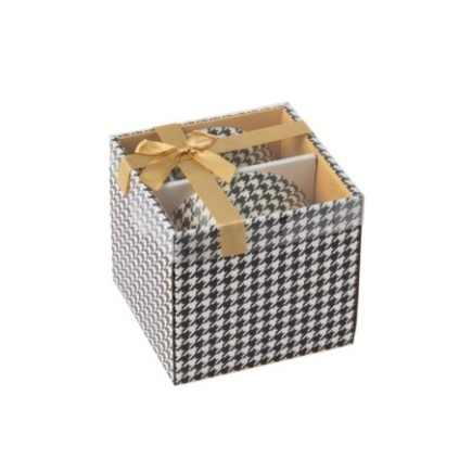 Cuenco de porcelana blanco y negro, 13,9 x 10,3 x 7,6 cm