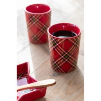 Taza de cerámica roja, 7,5 x 9,8 x 16 cm