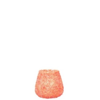 Photophore en verre orange et 9x9x9 cm