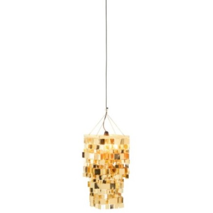 Abajur em PVC dourado 30 x 60 x 30 cm