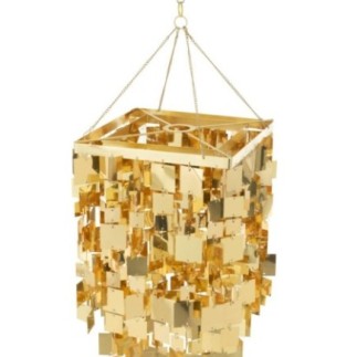Paralume in PVC dorato 30x60x30 cm