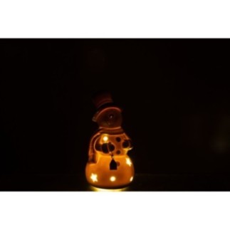 Bonhomme de neige en porcelaine écrue 8x15x7,5 cm