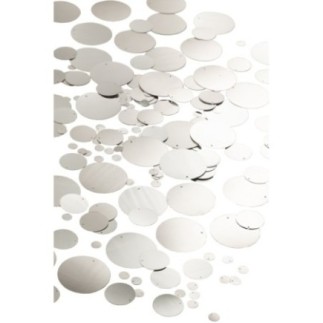 Lantejoula redonda em PVC prateado, 30 x 3 x 19 cm