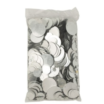 Paillettes rotonde in PVC argento, 30 x 3 x 19 cm