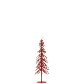Árbol de Navidad de plástico rojo, 10 x 32 x 10 cm