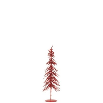 Sapin de Noël en plastique rouge 10x32x10 cm