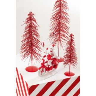 Árvore de Natal de plástico vermelha 10 x 32 x 10 cm
