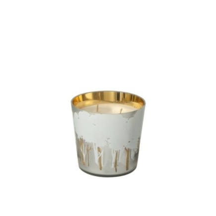 Vela perfumada Noa Forest de cera blanca, 13 x 13 x 13 cm