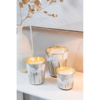 Vela perfumada Noa Forest de cera blanca, 13 x 13 x 13 cm