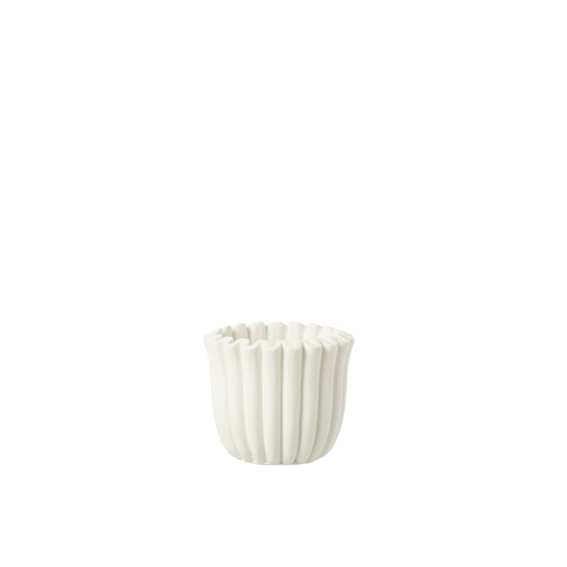 Cache-pot en ciment blanc 11,5x11,5x10 cm