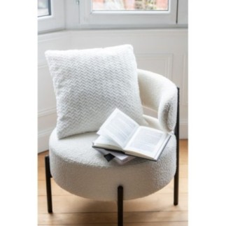Coussin en polyester blanc 45x15x45 cm