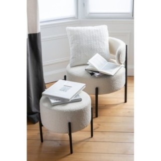Coussin en polyester blanc 45x15x45 cm