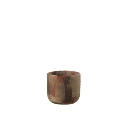 Vaso em terracota amarela, 15 x 15 x 13 cm