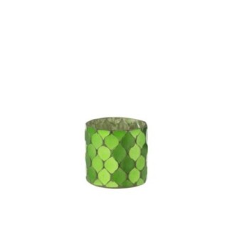 Portacandela in vetro verde 7,5 x 7,5 x 7,5 cm