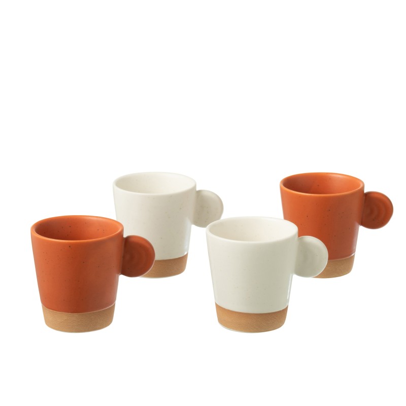 Chávenas de café em cerâmica laranja e branca, 8 x 6 x 6,5 cm Chávenas de café em cerâmica laranja e branca, 8 x 6 x 6,5 cm