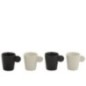 Coffret de 4 tasses à café en céramique noir et blanc 8x6x6,5 cm Coffret de 4 tasses à café en céramique noir et blanc 8x6x6,5 cm