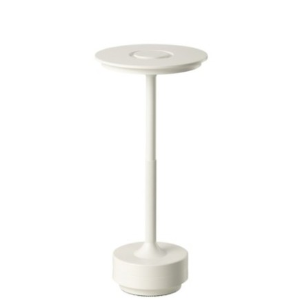 Lampada da tavolo in plastica bianca, 12,8 x 12,8 x 27,8 cm