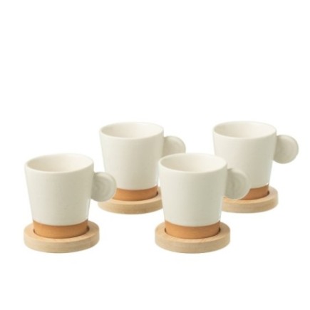 Tazas de café de cerámica blancas, 8 x 6 x 6,5 cm