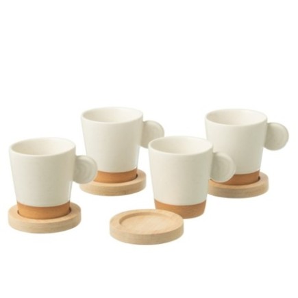 Tazas de café de cerámica blancas, 8 x 6 x 6,5 cm