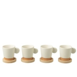 Chávenas de café em cerâmica branca, 8 x 6 x 6,5 cm