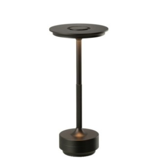 Lampada da tavolo in plastica nera, 12,8 x 27,8 cm