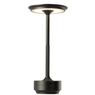 Candeeiro de mesa em plástico preto, 12,8 x 27,8 cm