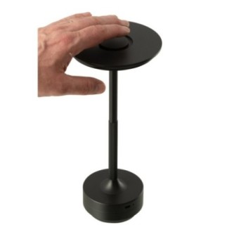 Candeeiro de mesa em plástico preto, 12,8 x 27,8 cm