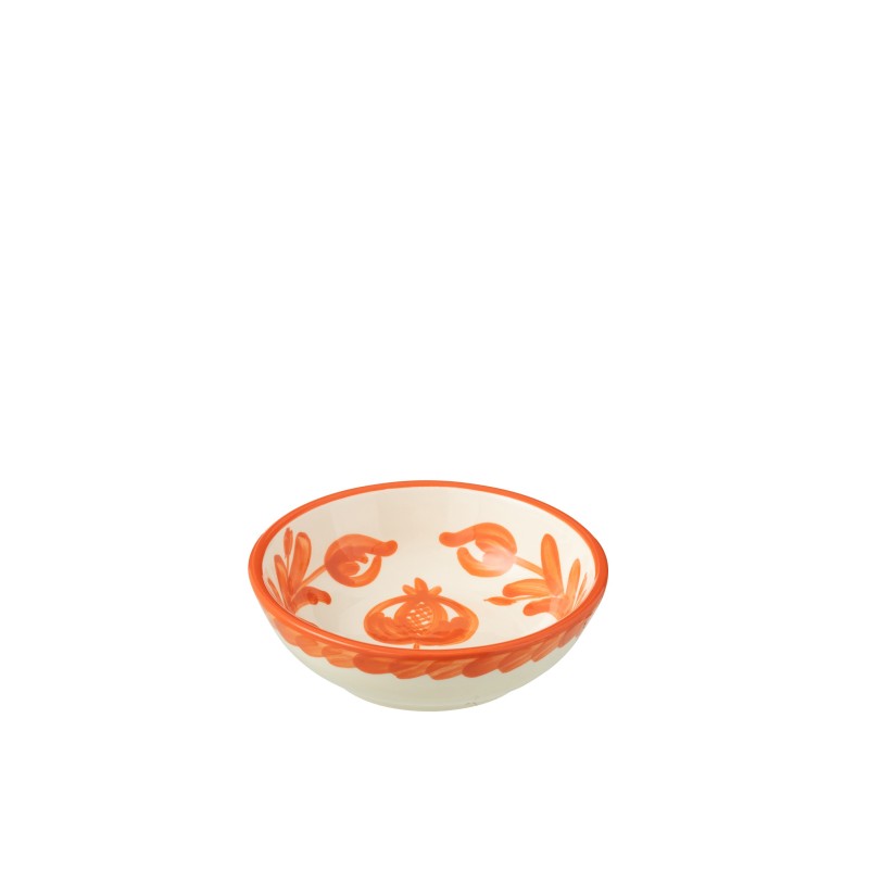 Ciotola bassa in ceramica bianca e arancione, 14x6 cm Ciotola bassa in ceramica bianca e arancione, 14x6 cm
