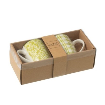 Tazas de cerámica verde, 8,2 x 5,4 x 10,4 cm