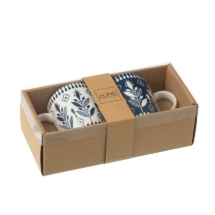Tazas de cerámica azul oscuro, 8,2 x 5,4 x 10,4 cm