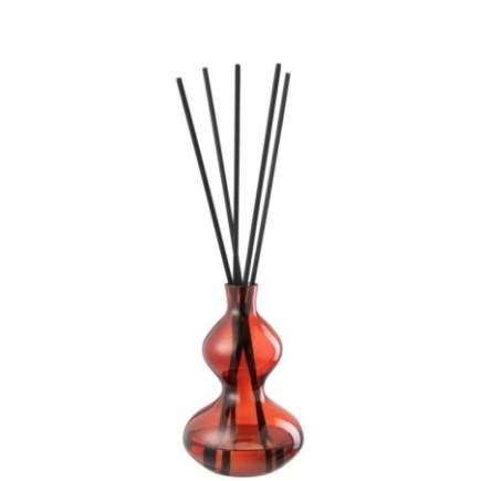 Óleo perfumado em frasco de vidro vermelho 16 x 15,5 x 16 cm
