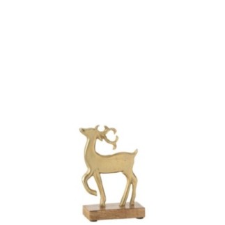 Rena in alluminio e legno dorato 10,5 x 5 x 16,5 cm